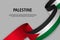 Waving ribbon with Flag of Palestine,