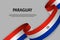 Waving ribbon with Flag of Paraguay,