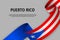 Waving ribbon with Flag of Puerto Rico,