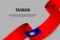 Waving ribbon with Flag of Taiwan,