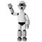 Waving robot over white background