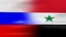 Waving Russia and Syria Flag, ready for seamless loop