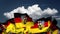 Waving Saarland State Flags