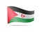 Waving Saharan Arab Democratic Republic flag in the wind. Flag on white vector illustration