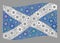 Waving Service Scotland Flag - Mosaic with Gear Icons