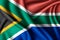 waving silk flag of South Africa