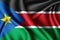 waving silk flag of South Sudan