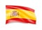 Waving Spain flag on white. Flag in the wind.