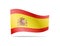 Waving Spain Flag on white. Flag in the Wind.
