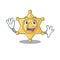 Waving star badge police on a cartoon