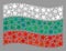 Waving Star Bulgaria Flag - Collage with Stars