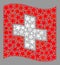 Waving Star Swiss Flag - Collage of Stars