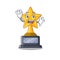 Waving star trophy with the character shape