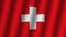 Waving Swiss flag. Animation. Footage. Background.