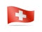 Waving Switzerland flag in the wind.