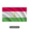 Waving Tajikistan flag on a white background. Vector illustration