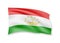 Waving Tajikistan flag on white. Flag in the wind