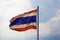Waving Thai flag of Thailand