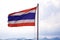 Waving Thai flag of Thailand.