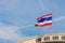 Waving Thailand flag and blue sky