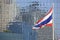 Waving Thailand flag at outdoor
