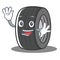 Waving tire character cartoon style