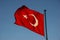 Waving Turkish flag