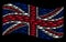 Waving UK Flag Collage of Shark Icons