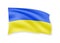 Waving Ukraine flag on white. Flag in the wind.