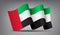 Waving United Arab Emirates flag 3d icon isolated