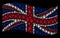 Waving United Kingdom Flag Collage of Air Crash Icons
