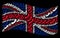 Waving United Kingdom Flag Collage of Phone Receiver Icons