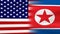 Waving USA and North Korea Flag, ready for seamless loop