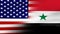 Waving USA and Syria Flag, ready for seamless loop