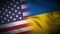 Waving USA and Ukraine Flag.