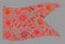 Waving Vaccine Red Guidon Flag - Mosaic of Virus and Needle Elements