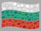 Waving Validation Bulgaria Flag - Mosaic of Thumb Up Icons