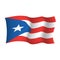 Waving vector flag of Puerto Rico. Commonwealth of Puerto Rico United States of America