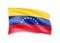 Waving Venezuela flag on white. Flag in the wind.