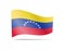Waving Venezuela flag in the wind. Flag on white vector illustration