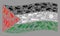 Waving Virus Therapy Palestine Flag - Collage with Virus and Syringe Icons