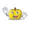 Waving yellow apple in the character shape