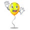 Waving yellow balloon air in flying cartoon