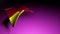 Waving yellow and red logo on purple pink background - 3D rendering abstract video clip