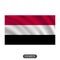 Waving Yemen flag on a white background. Vector illustration