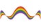 Wavy abstract LGBT pride flag ribbon icon vector