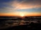 Wavy Baltic sea coast in evening , Lithuania