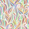 Wavy curled seamless pattern. Abstract outline colorful texture