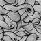 Wavy curled seamless pattern. Abstract outline monochrome texture