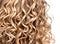 Wavy curly blonde hair closeup